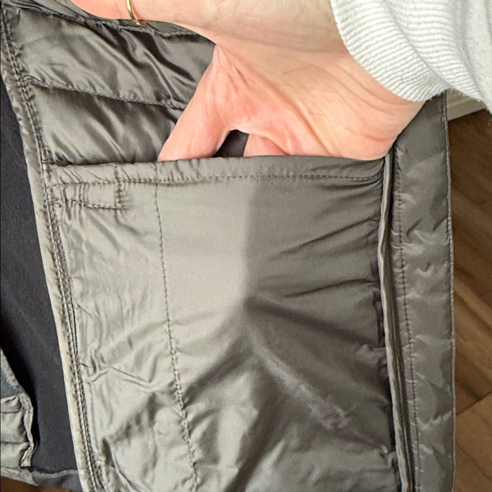 32 Degrees Heat Olive and Black Mixed Media Puffer Jacket - Picture 6 of 9